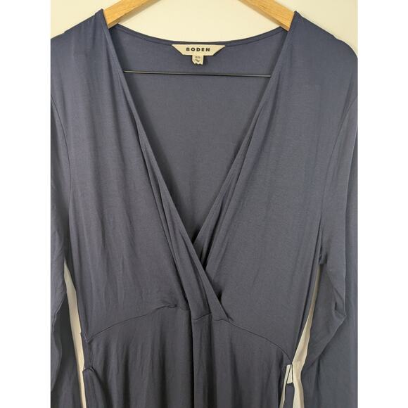 Boden Navy Nina Jersey Faux Wrap Midi Dress - Picture 5 of 8